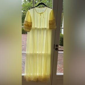 Vintage Tosca Lingerie Nightie Robe Yellow Size Small